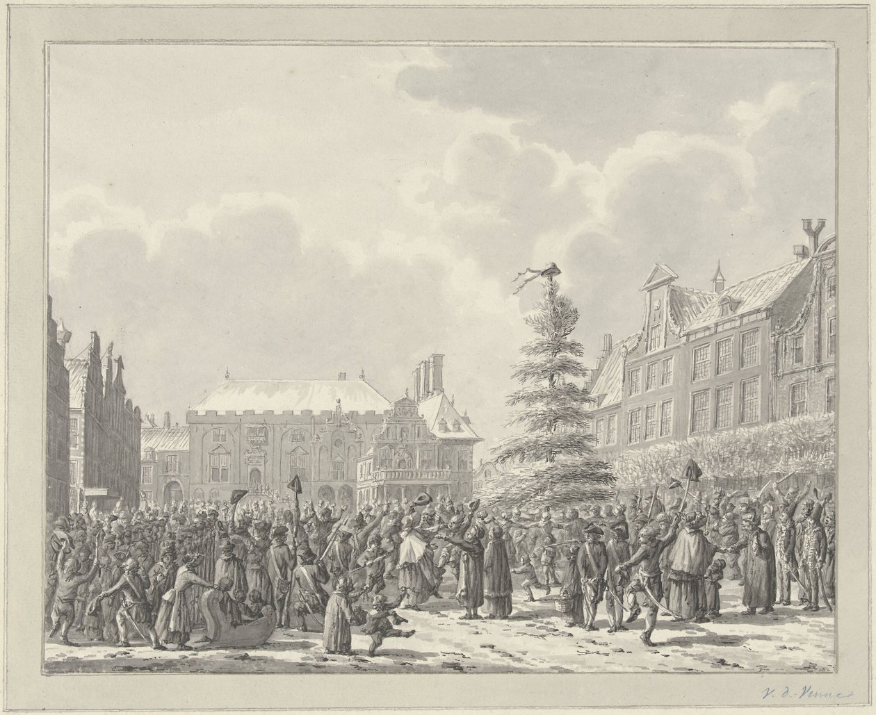 Vallankumous Haarlemissa 19. tammikuuta 1795 tekijältä Vincent Jansz. van der Vinne