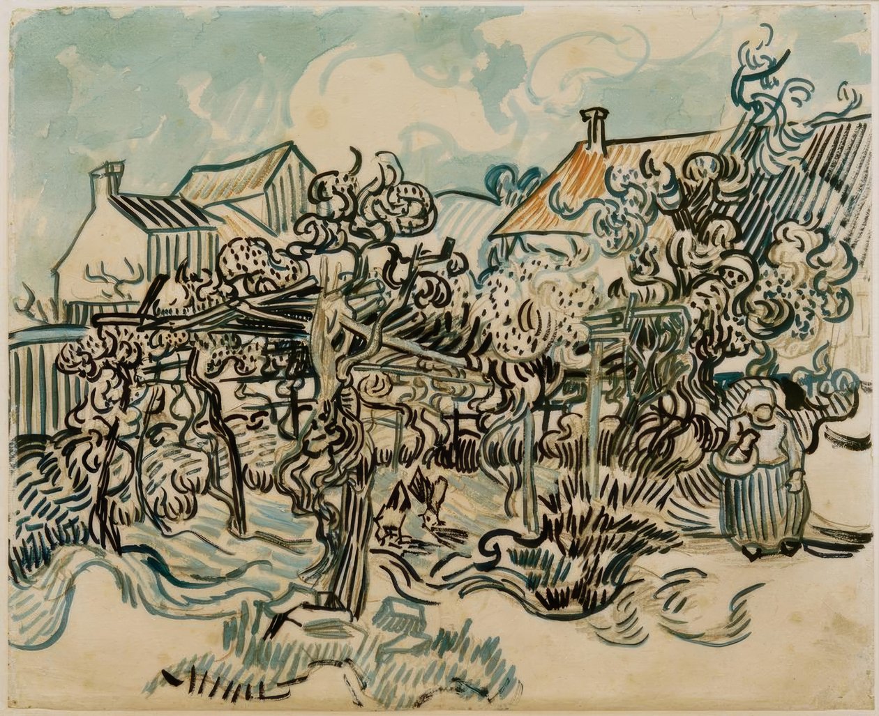 Alter Weingarten mit Bäuerin tekijältä Vincent van Gogh