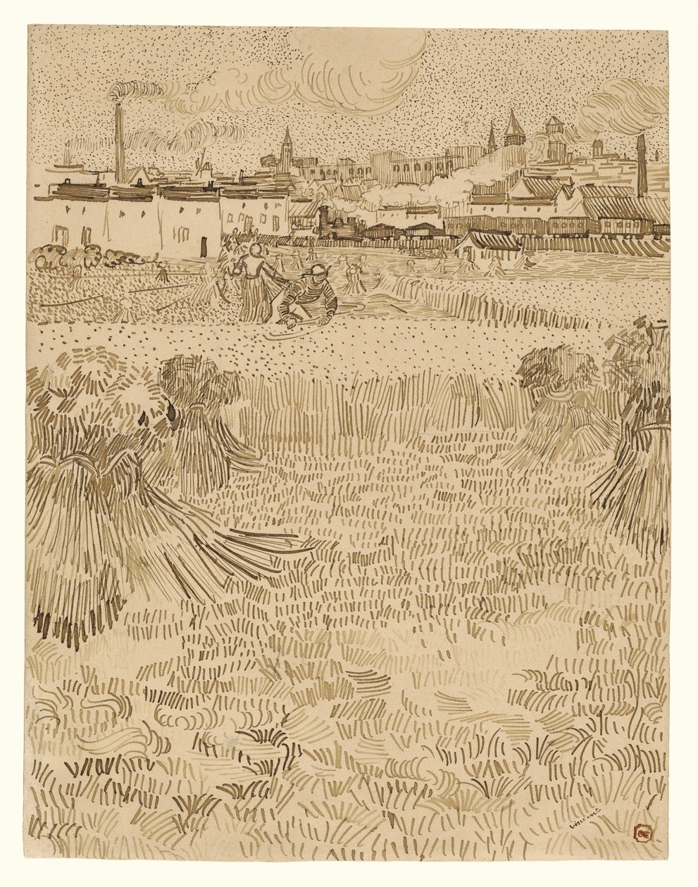 Arles: Näkymä vehnäpelloilta tekijältä Vincent van Gogh