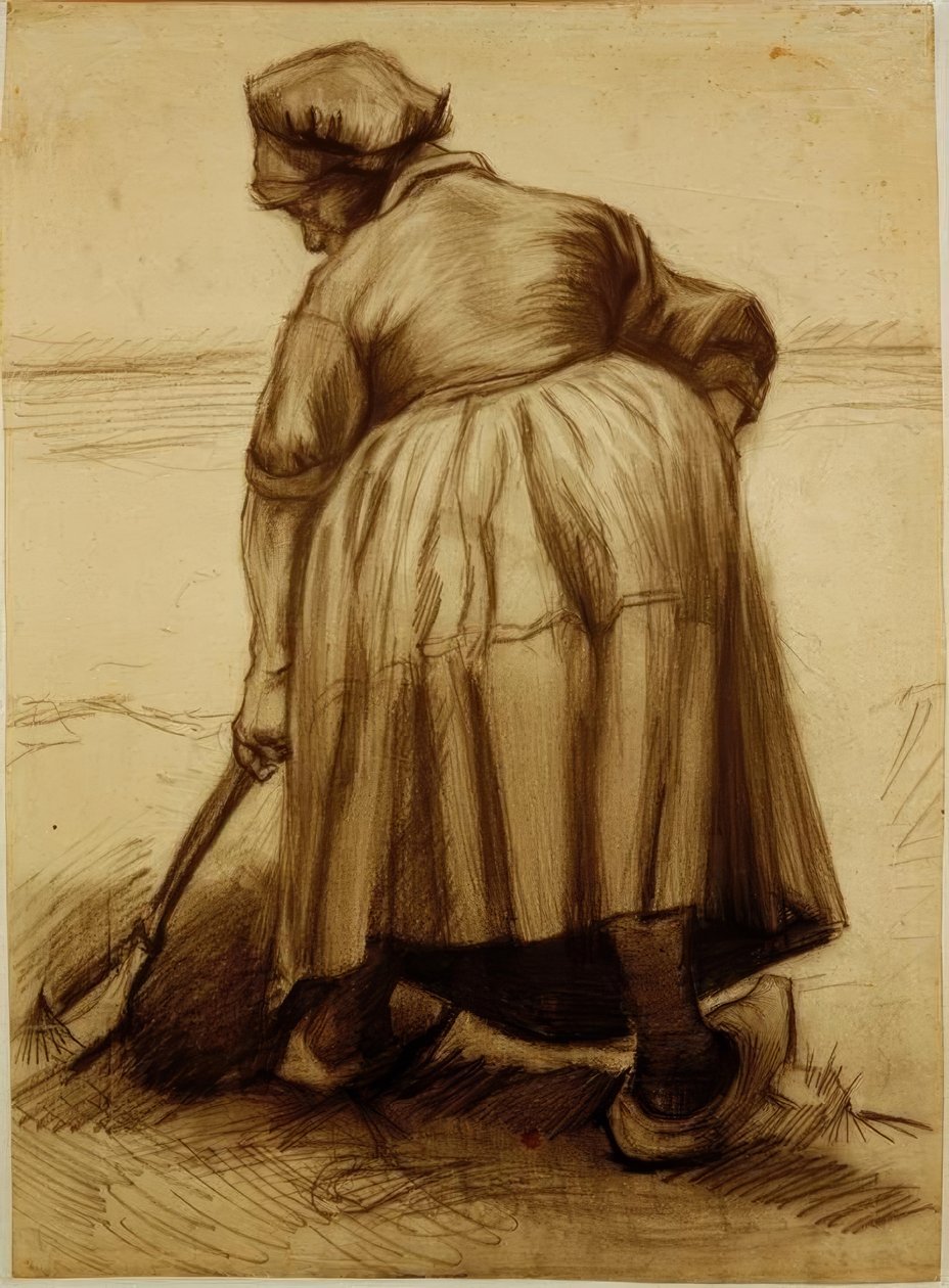 Bäuerin beim Graben tekijältä Vincent van Gogh