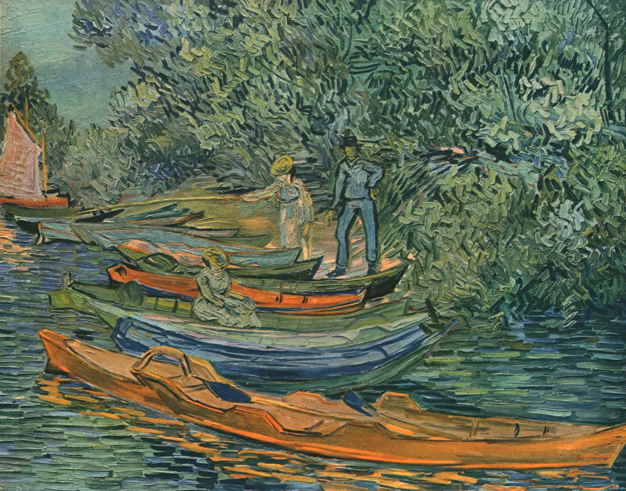 Joen ranta soutuveneineen Auversissa, 1890, 1947. tekijältä Vincent van Gogh