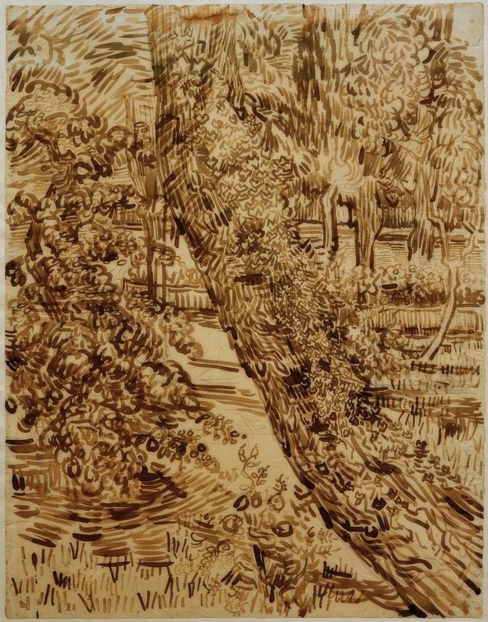 Baum mit Efeu im Garten der Heilanstalt tekijältä Vincent van Gogh