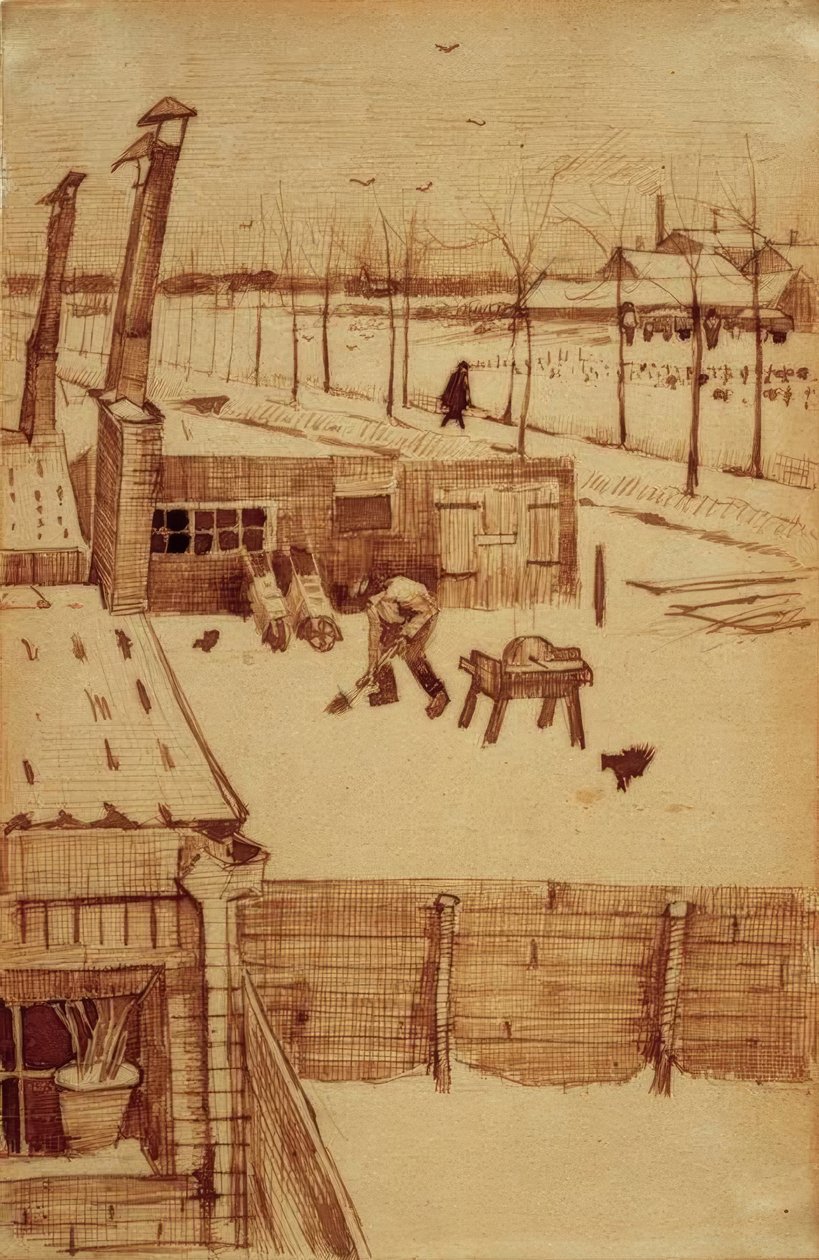 Näkymä taiteilijan ateljeesta Haagissa tekijältä Vincent van Gogh