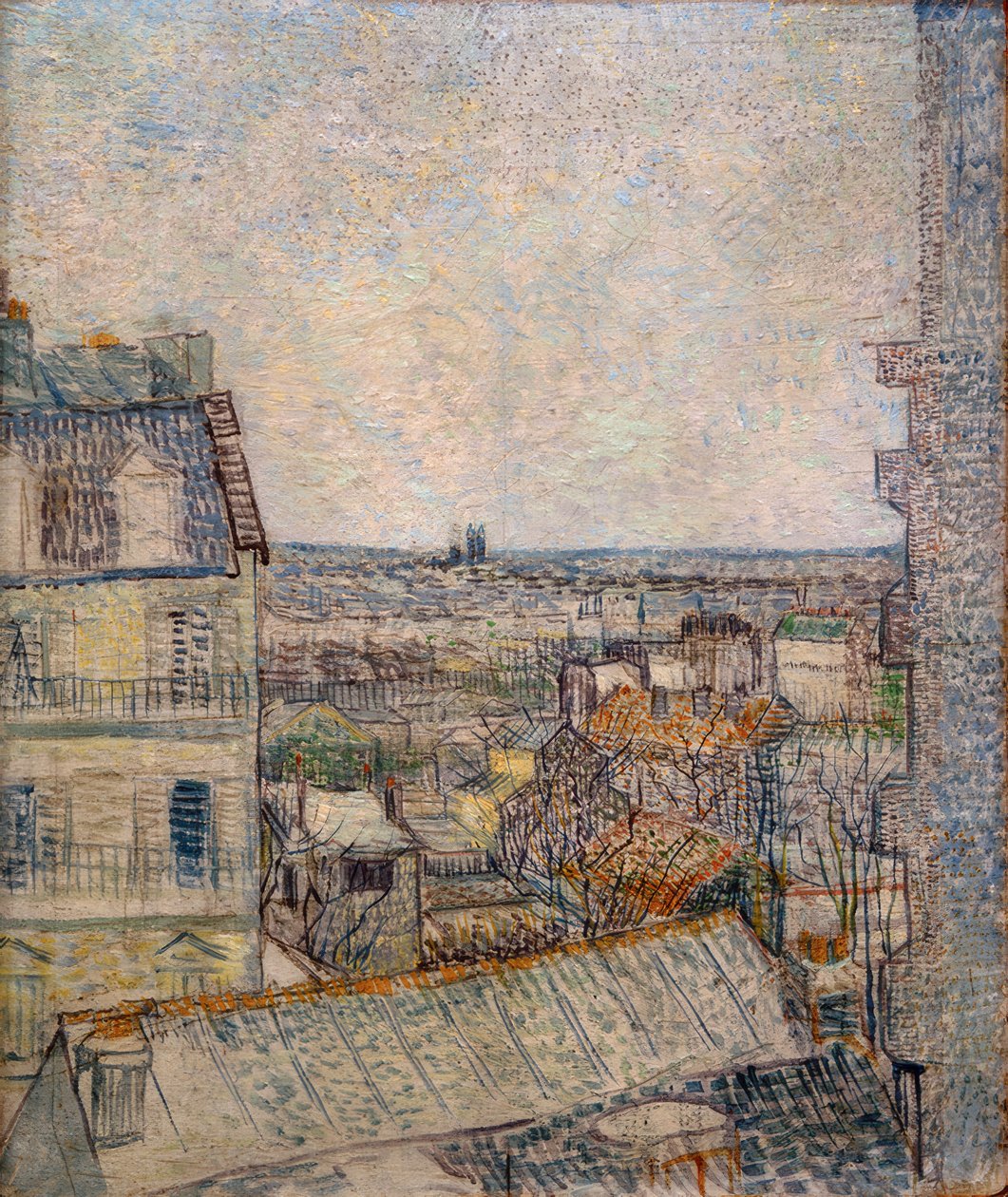 Näkymä Rue Lepicin huoneiston ikkunasta tekijältä Vincent van Gogh
