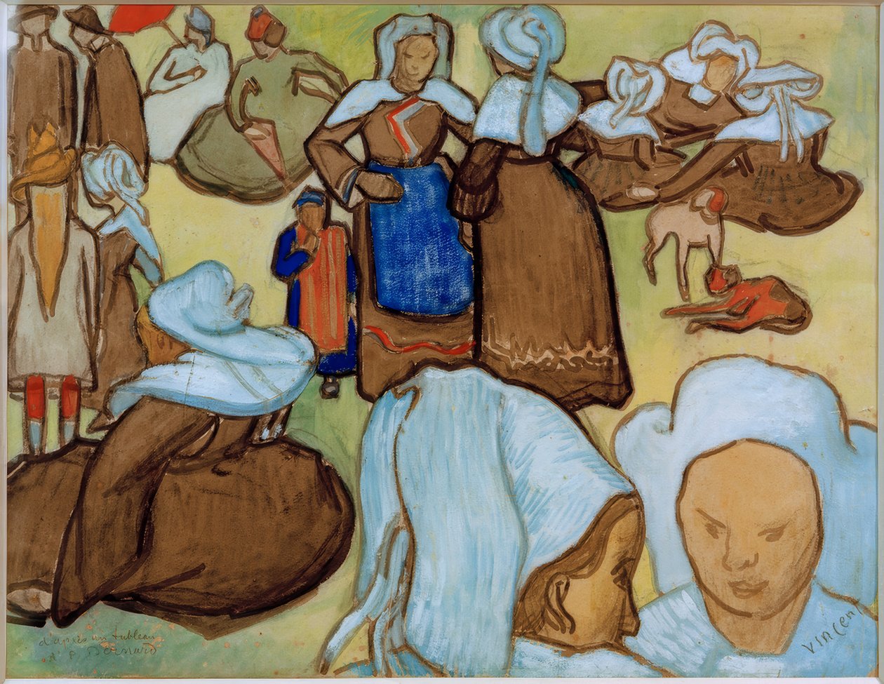 Bretonische Frauen auf der Wiese tekijältä Vincent van Gogh