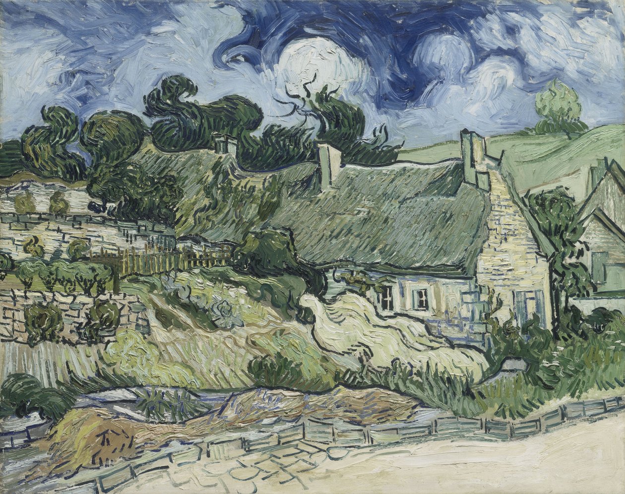 Cordevillen olkikattoiset mökit Auvers-sur-Oisessa tekijältä Vincent van Gogh