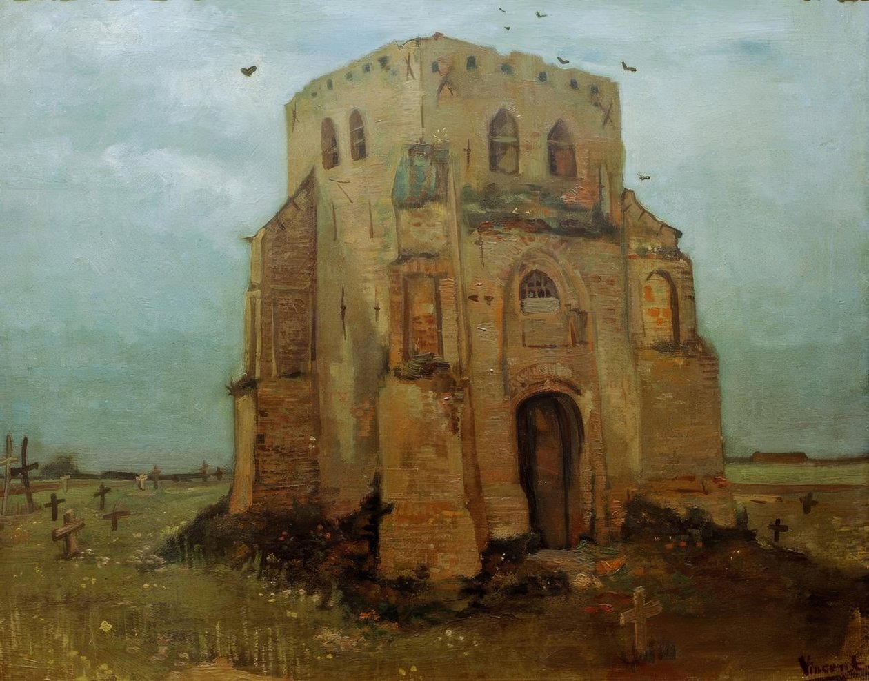 Der alte Kirchturm zu Nuenen, Der Bauernkirchhof tekijältä Vincent van Gogh
