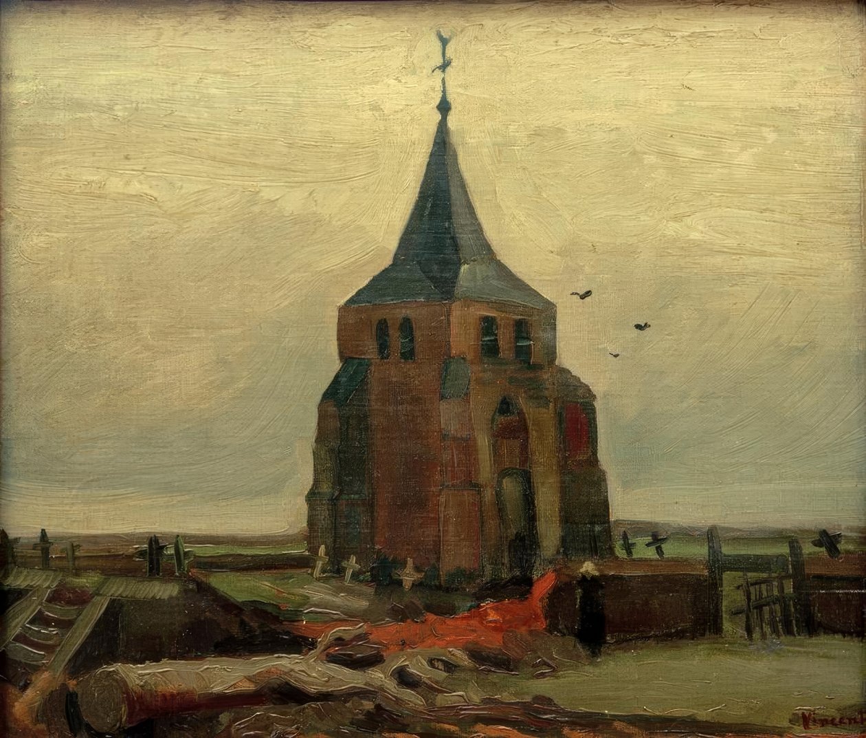 Der alte Turm auf dem Kirchhof zu Nuenen tekijältä Vincent van Gogh