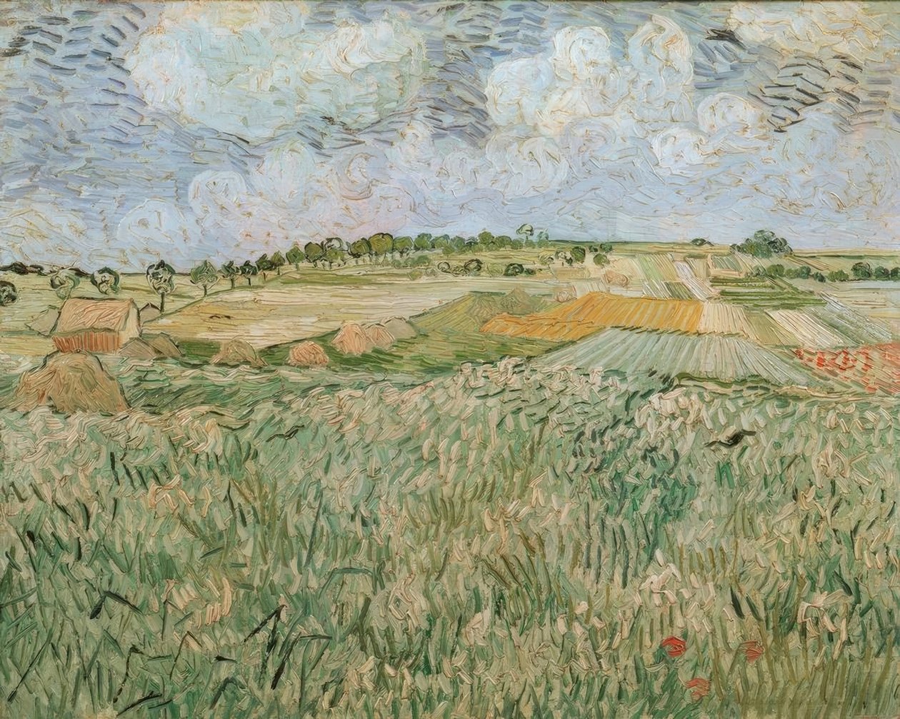 Auversin tasangolla sadepilviä tekijältä Vincent van Gogh