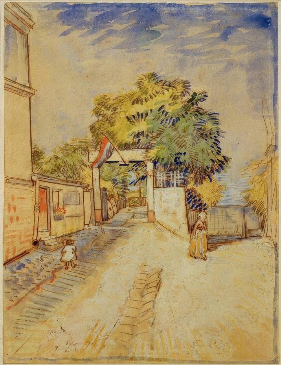 Sisäänkäynti Moulin de la Galetteen tekijältä Vincent van Gogh