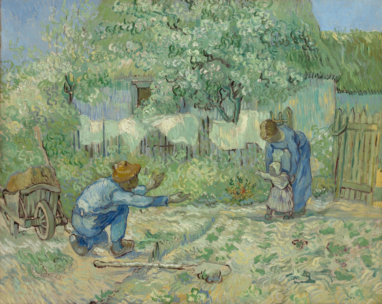 Ensimmäiset askeleet Milletin jälkeen, 1890. tekijältä Vincent van Gogh