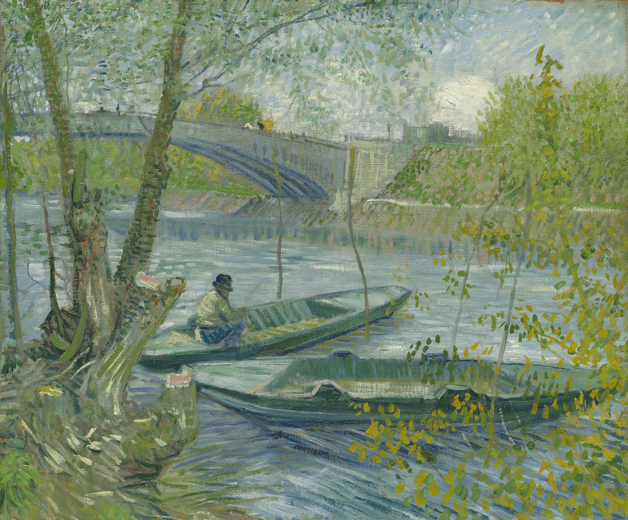 Kalastus keväällä, Pont de Clichy tekijältä Vincent van Gogh