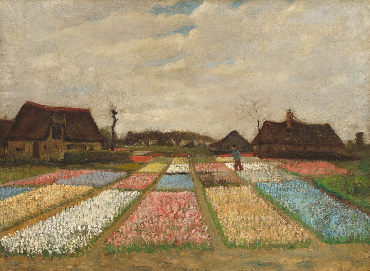 Kukkapenkit Hollannissa, n. 1883 (öljy kankaalle puulle) tekijältä Vincent van Gogh