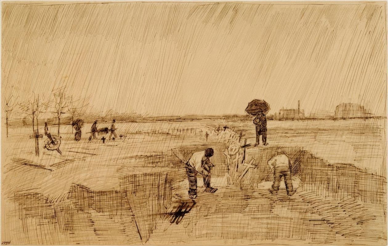 Friedhof im Regenissä tekijältä Vincent van Gogh