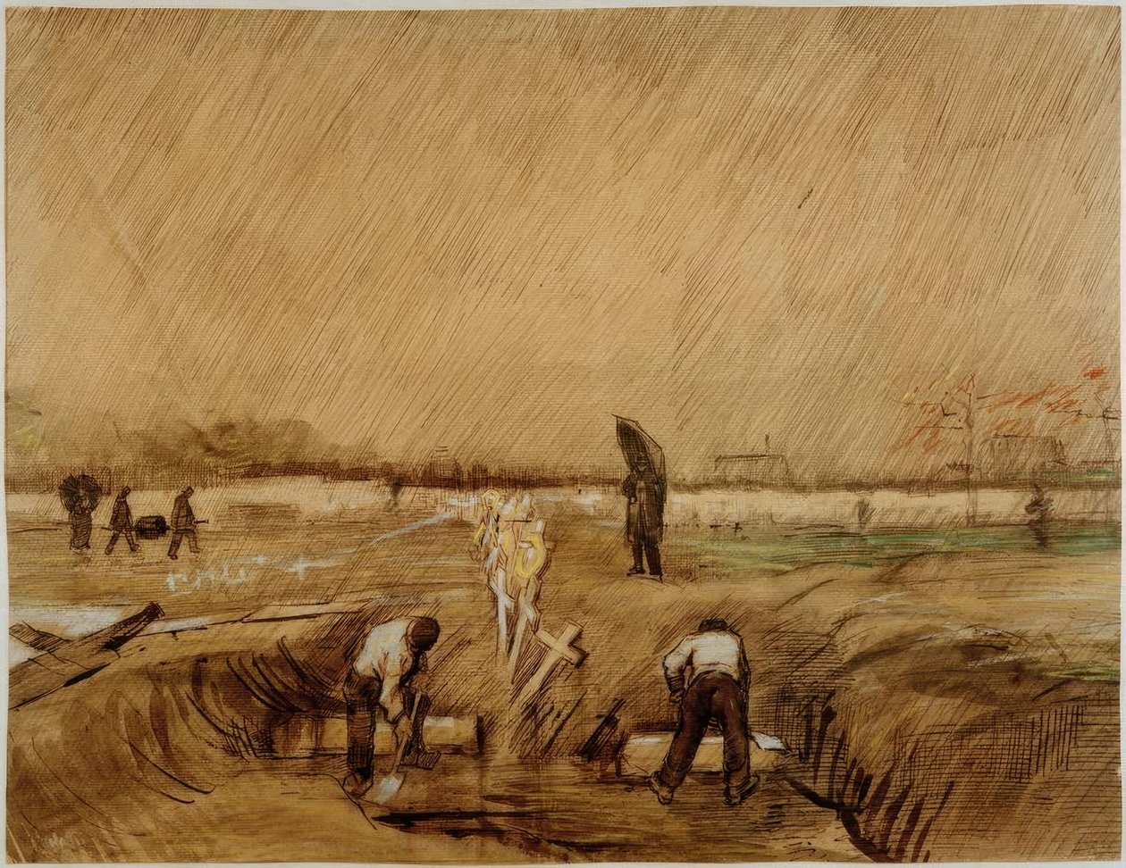 Hautausmaa sateessa tekijältä Vincent van Gogh