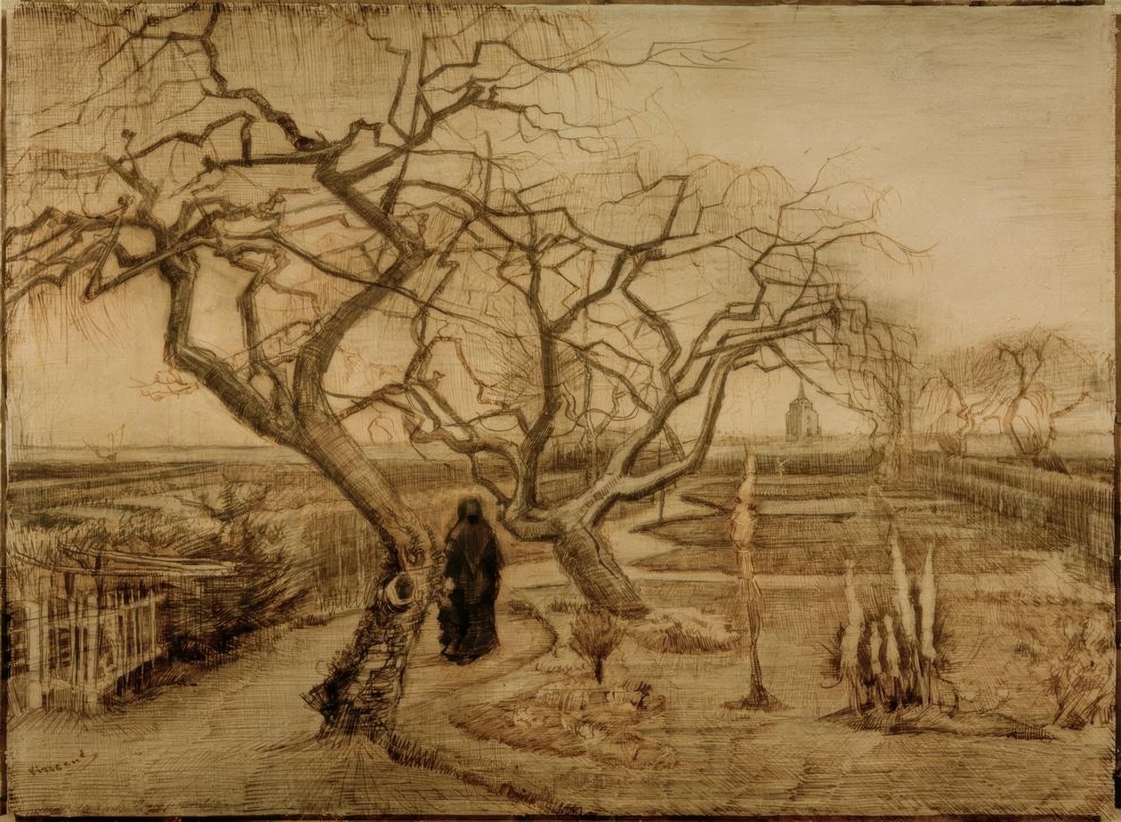 Puutarha talvella tekijältä Vincent van Gogh