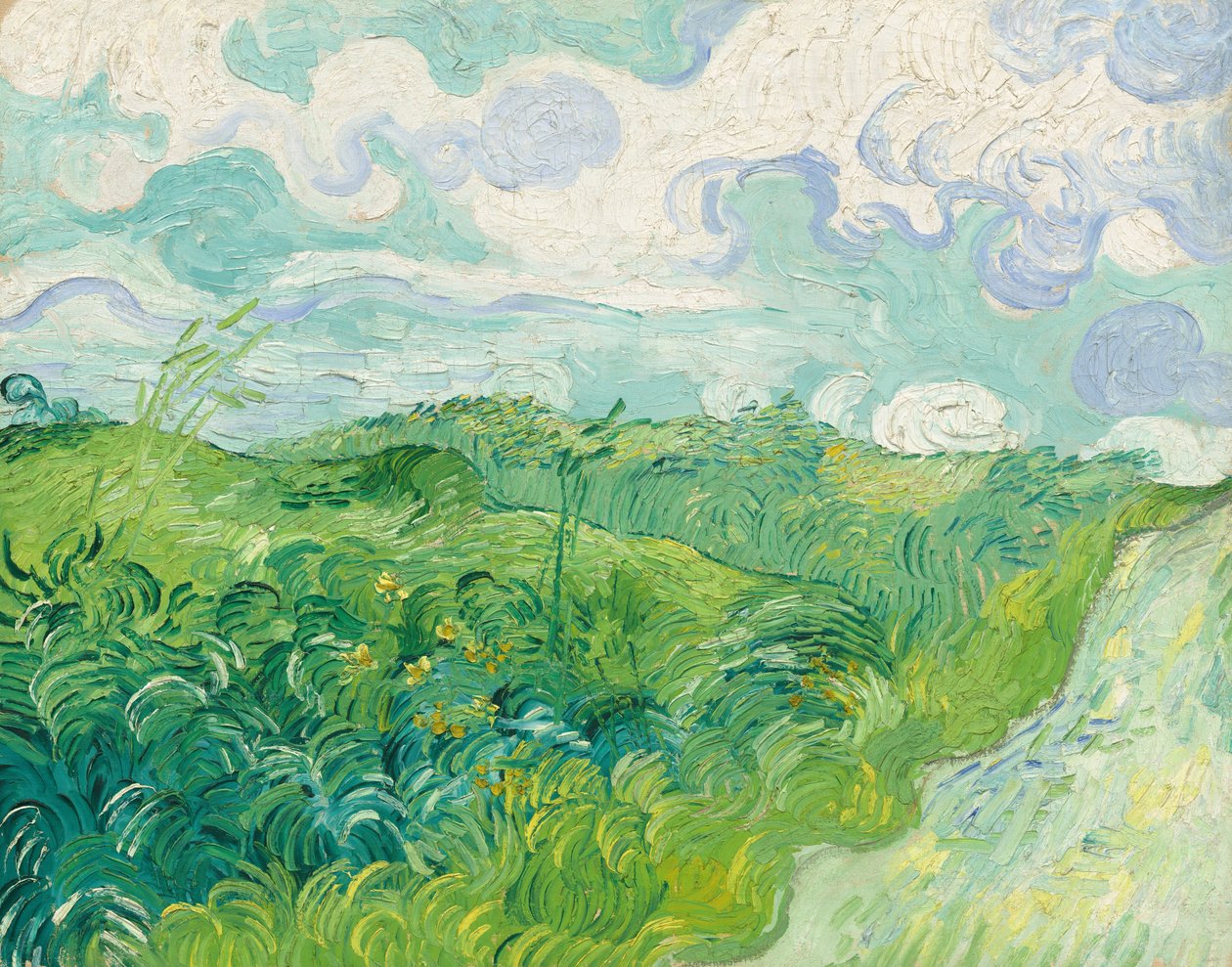 Green Wheat Fields, Auvers, 1890. tekijältä Vincent van Gogh