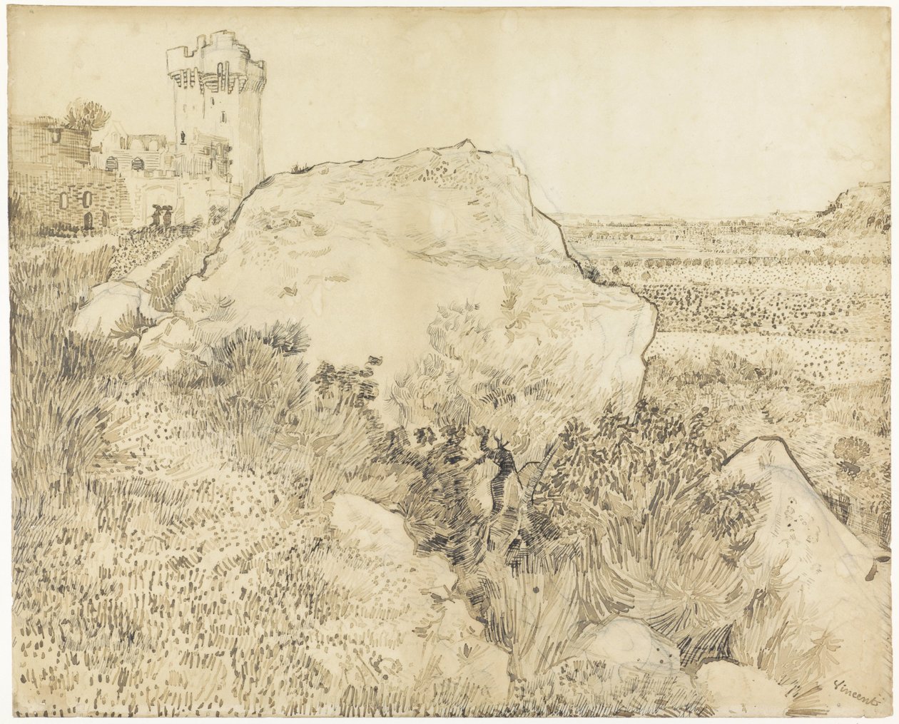 Kukkula ja Montmajourin rauniot tekijältä Vincent van Gogh