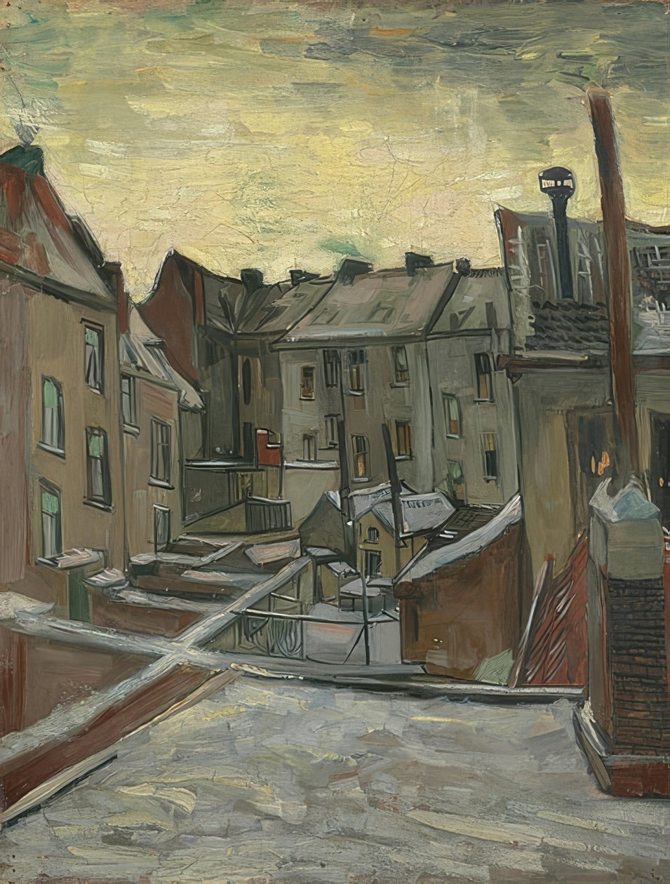 Hinterhofessa Antwerpenissä. 1885-86 tekijältä Vincent van Gogh