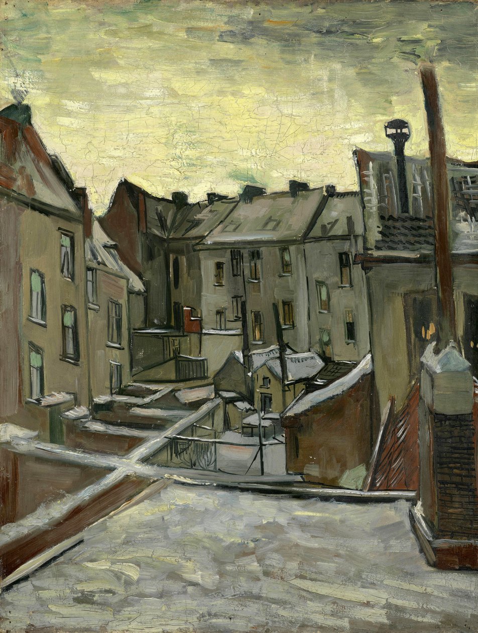 Talot takaa katsottuna, Antwerpen par Gogh, Vincent, van (1853-1890). Öljy kankaalle, koko: 43,7x33,7 tekijältä Vincent van Gogh