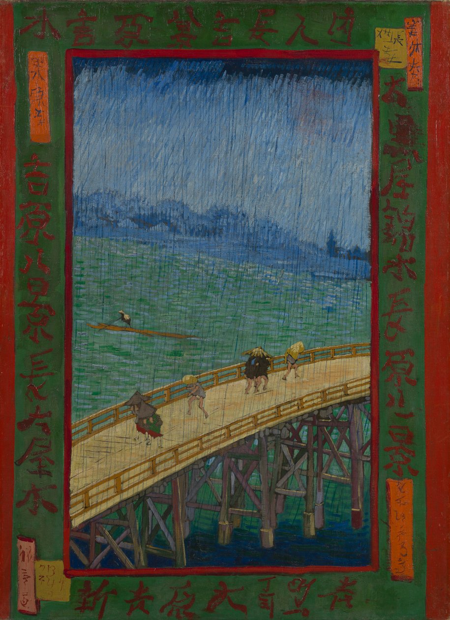 Japonaiserie: The Bridge in the Rain (Hiroshigen jälkeen), Pariisi tekijältä Vincent van Gogh