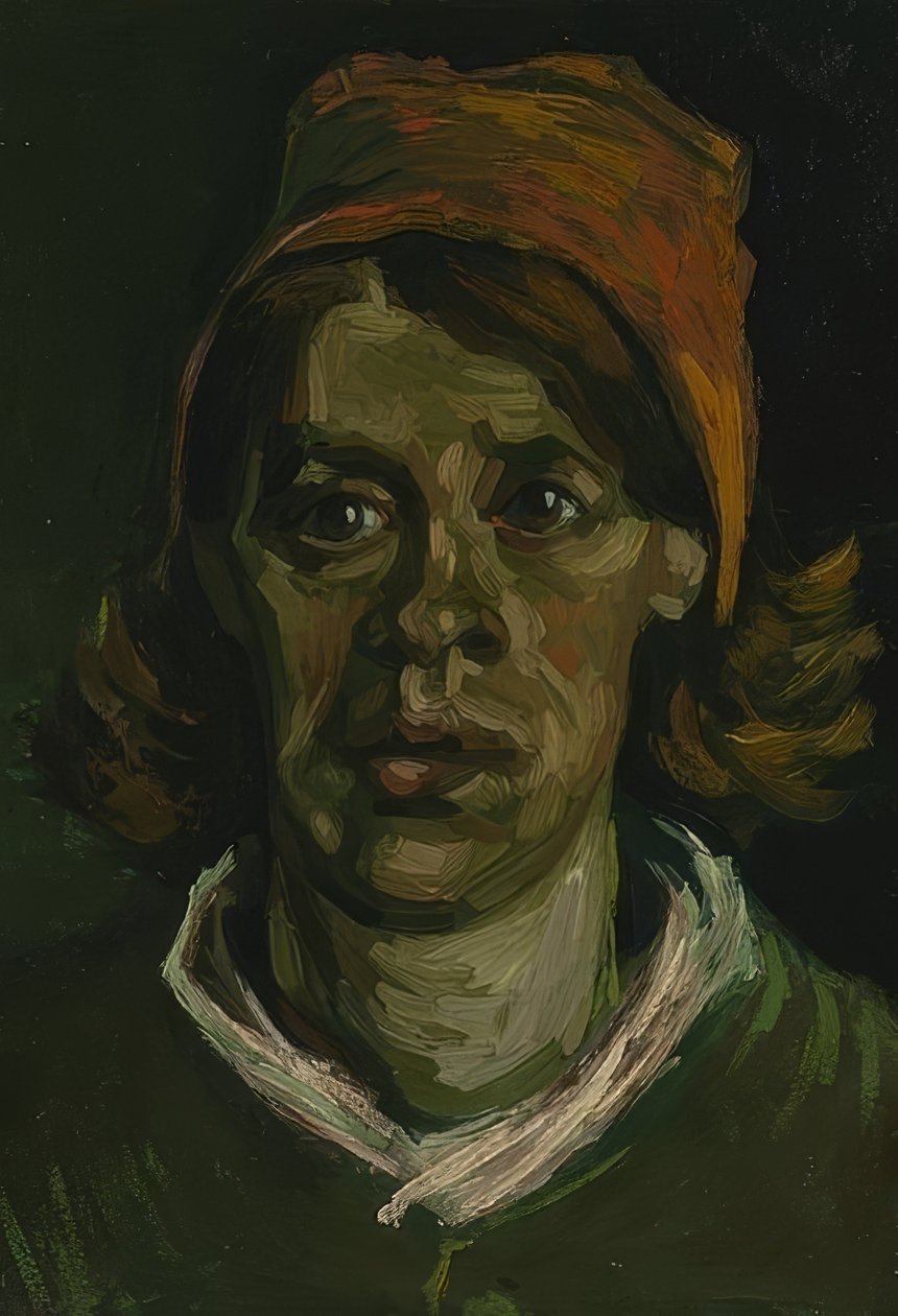 Naisen pää. Nuenen, huhtikuu 1885 tekijältä Vincent van Gogh