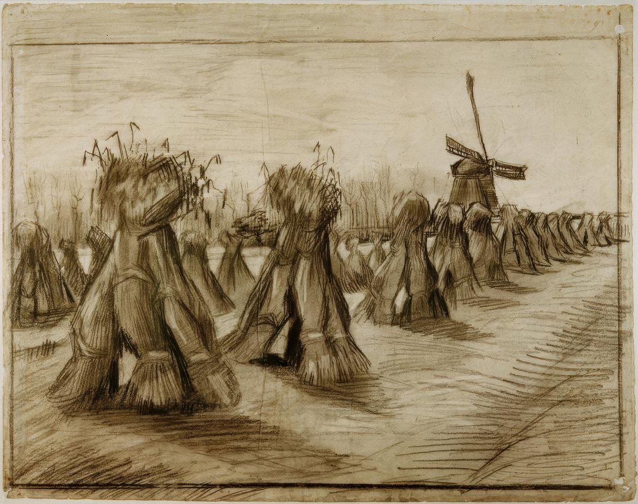Viljanippu ja tuulimylly tekijältä Vincent van Gogh