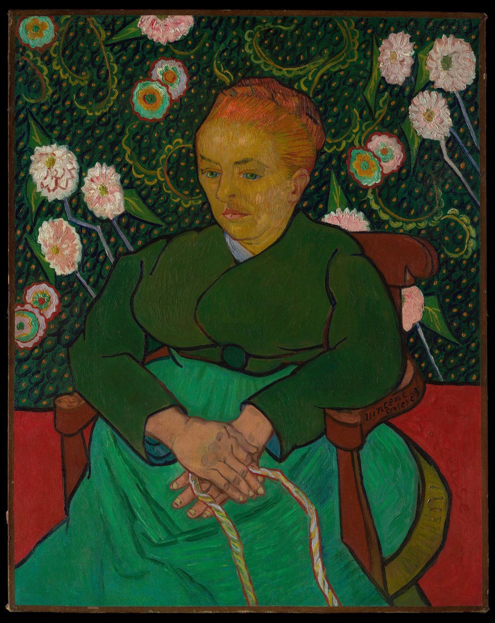 La Berceuse (Kehtoa keinuttava nainen; Augustine-Alix Pellicot Roulin, 1851–1930) tekijältä Vincent van Gogh