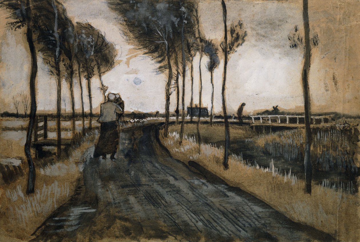 Maisema naisen ja lapsen kanssa; Maisema naisen ja lapsen kanssa, 1883 tekijältä Vincent van Gogh