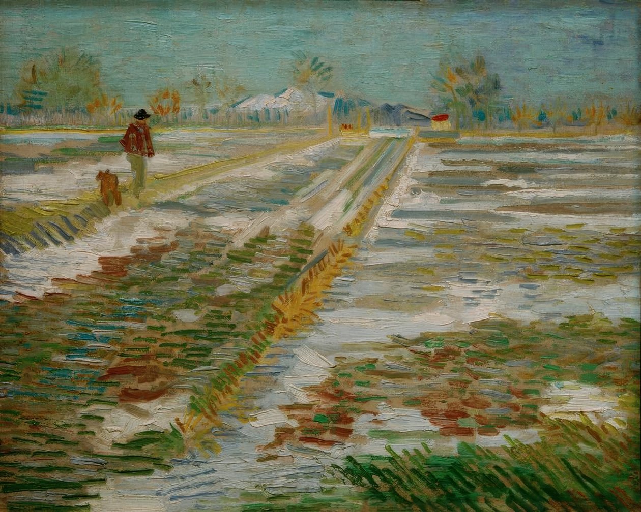 Landschaft mit Schnee tekijältä Vincent van Gogh