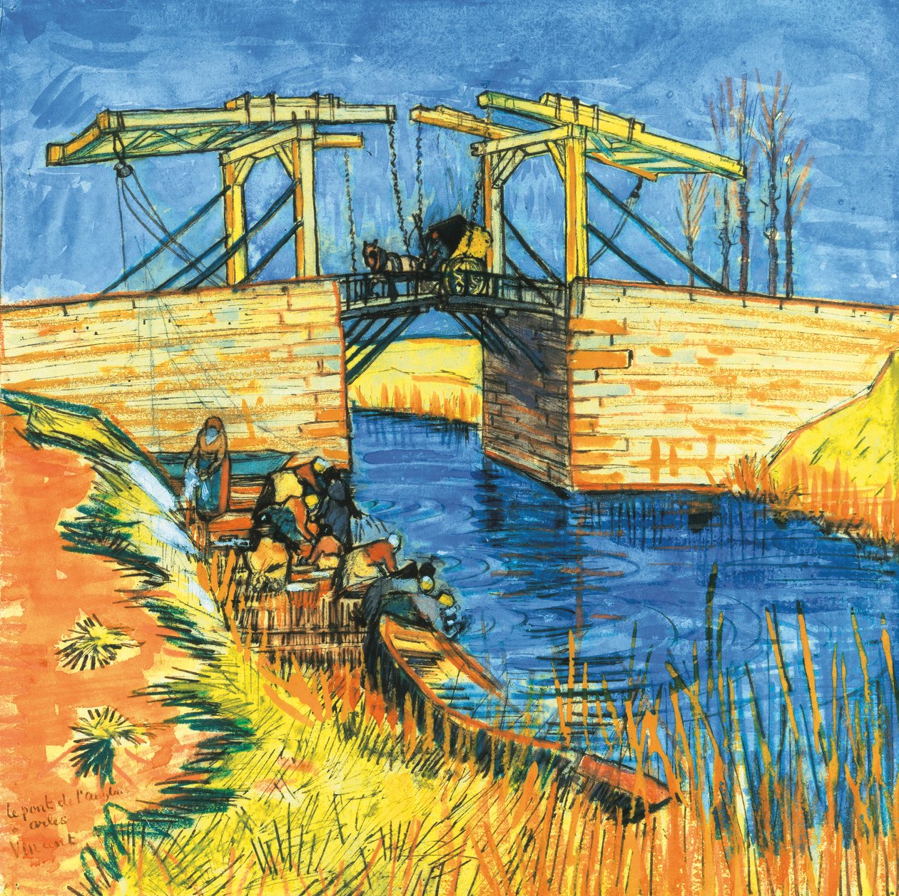 Langlois-silta Arlesissa, 1888 tekijältä Vincent van Gogh