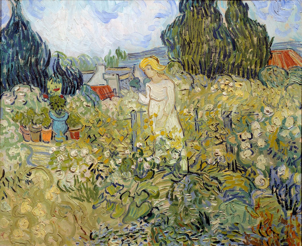 Mademoiselle Gachet puutarhassaan Auvers sur Oise (Auvers-Sur-Oise) Vincent van Goghin (1853-1890) maalaus 1890 Su. 0,46 x 0,55 m Pariisi, Orsay-museo tekijältä Vincent van Gogh