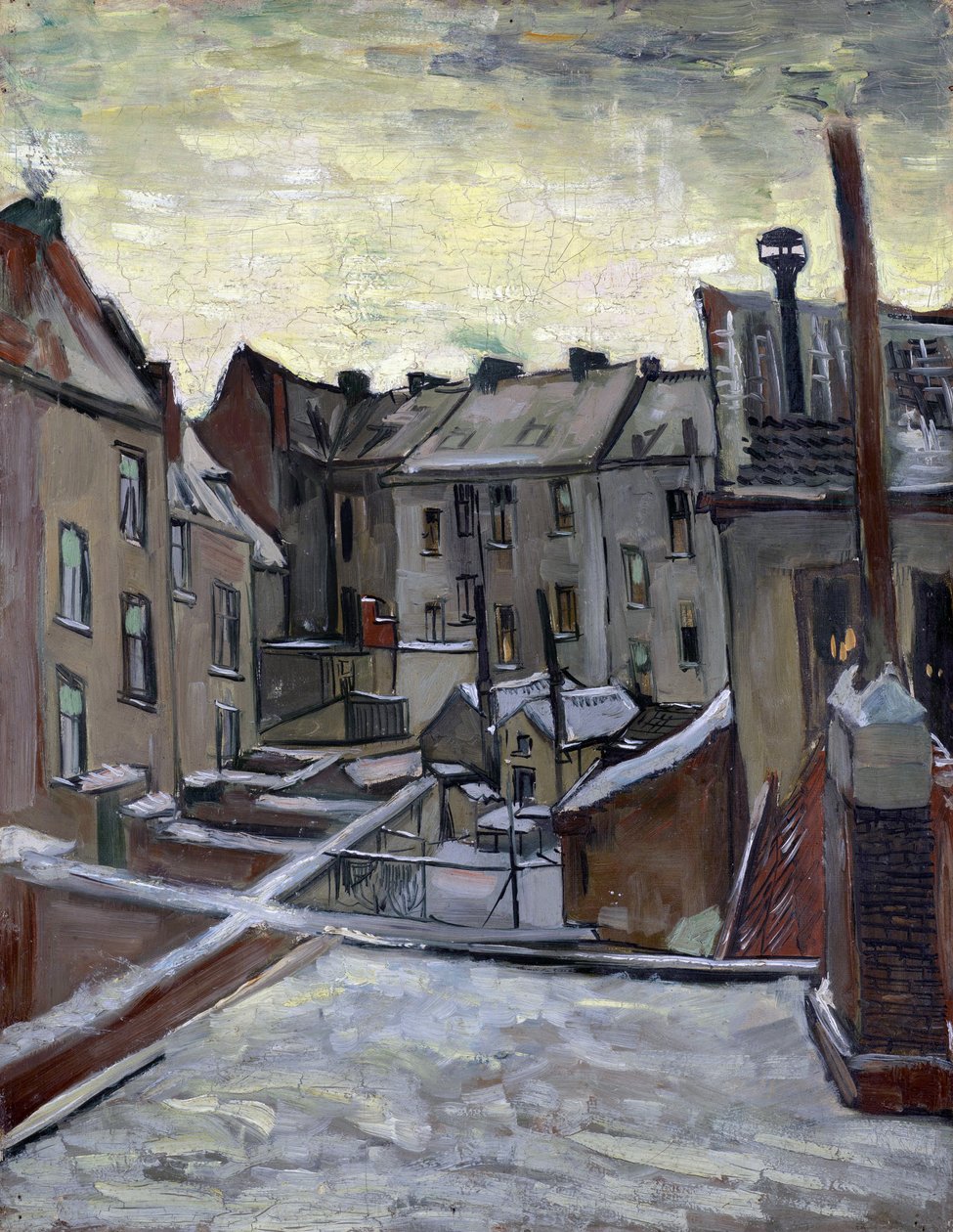 ""Talot takaa katsottuna"" (Talot takaa katsottuna) Vincent van Goghin (1853-1890) maalaus 1885 Koko 44x33,5 cm Van Goghin museo, Amsterdam tekijältä Vincent van Gogh