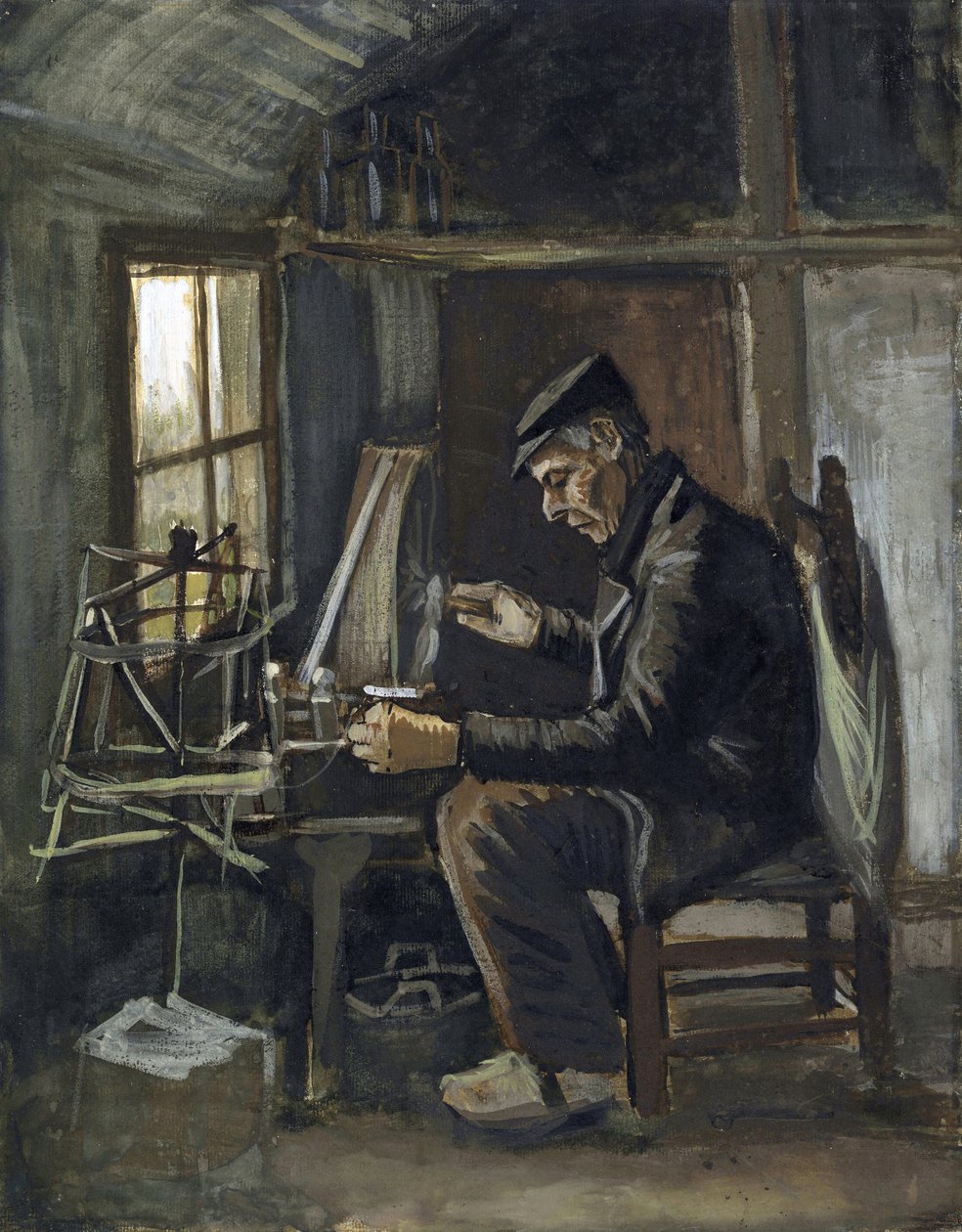 Man Winding Lanka, Gogh, Vincent, van (1853-1890). Akvarelli paperille, koko: 44,8x35,4 tekijältä Vincent van Gogh