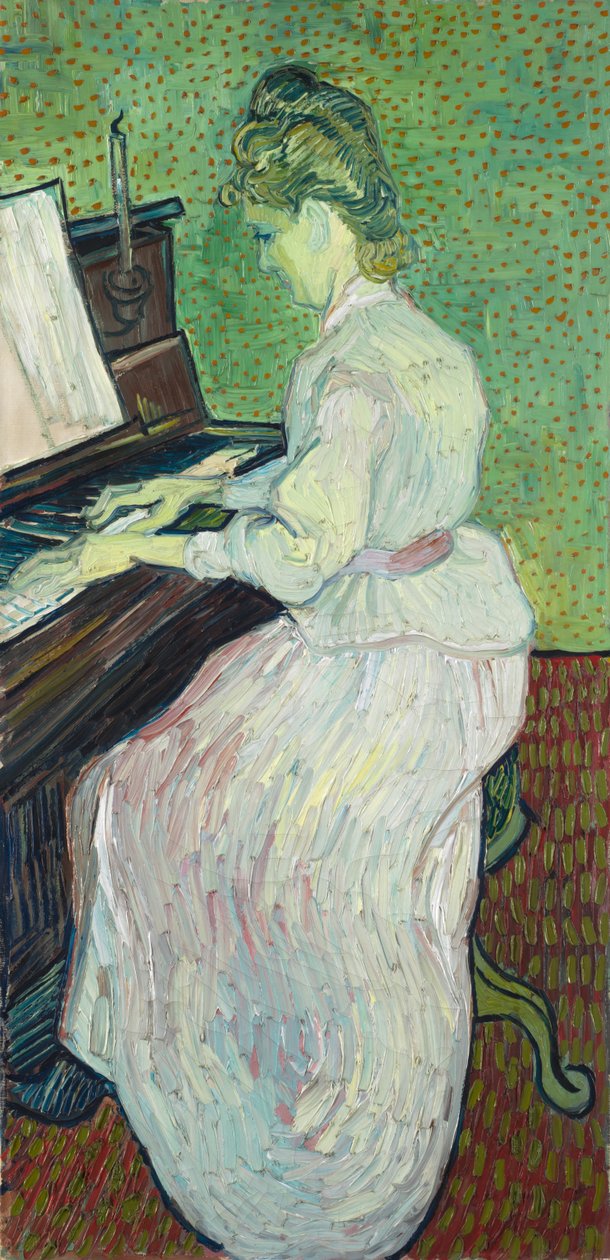 Marguerite Gachet pianon ääressä, 1890 tekijältä Vincent van Gogh