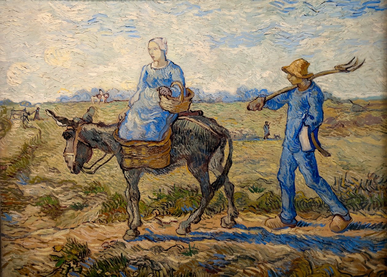 Huomenta. Töihin meno (Milletin jälkeen) tekijältä Vincent van Gogh