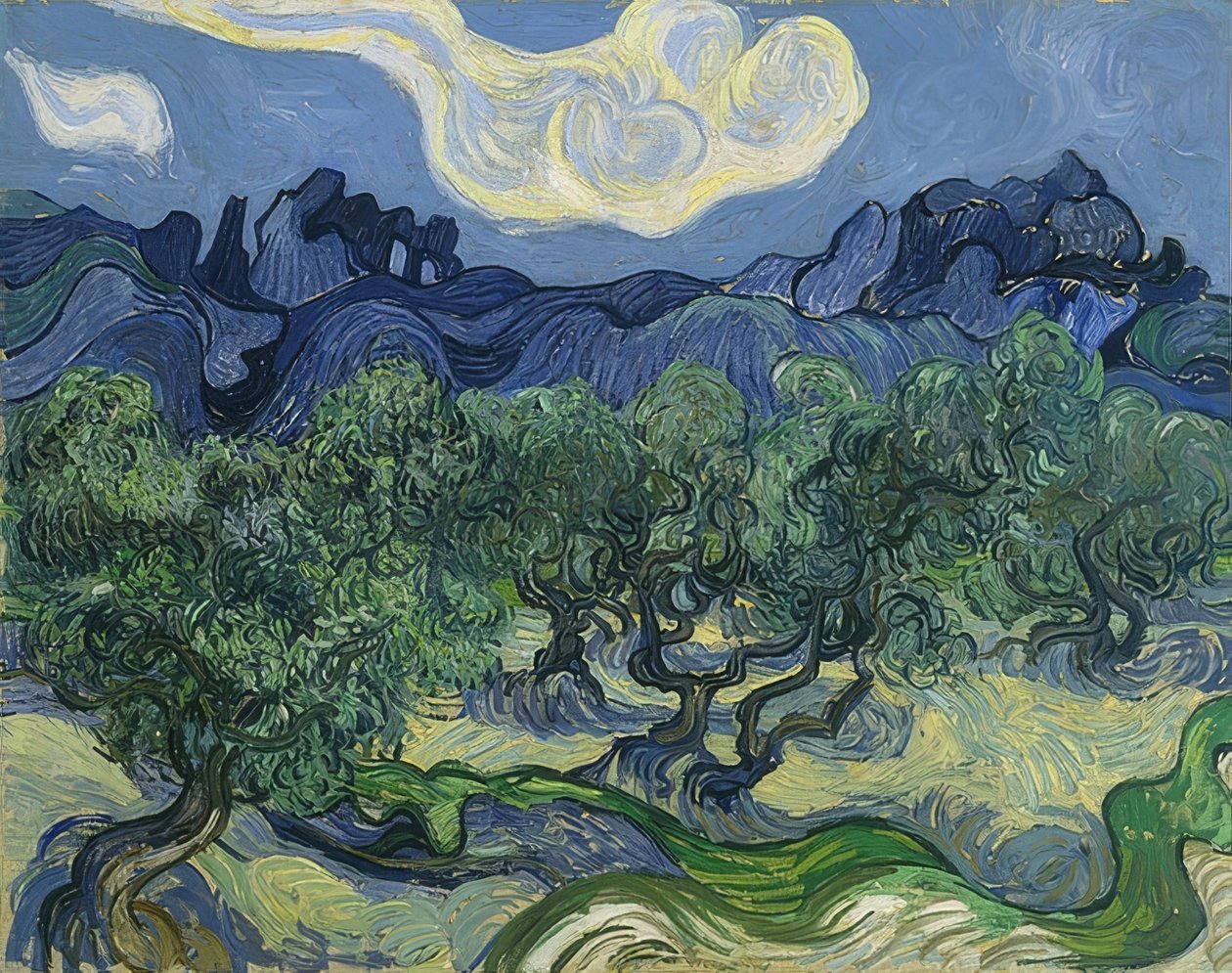 Oliivipuut. 1889 tekijältä Vincent van Gogh