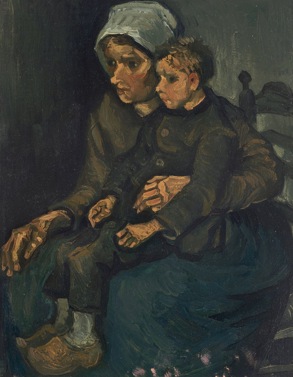 Talonpoikaisnainen ja lapsi sylissään tekijältä Vincent van Gogh