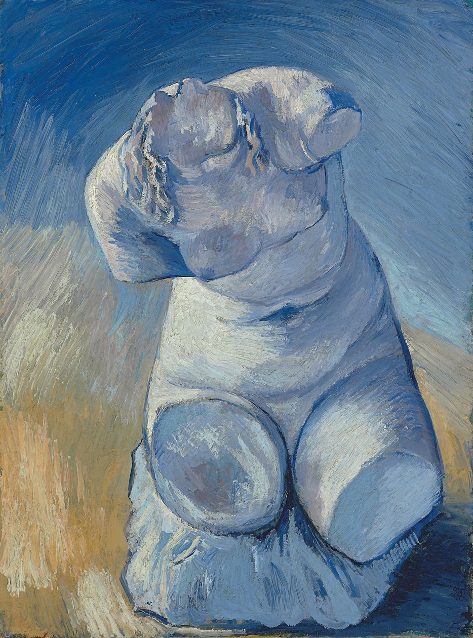 Kipsipatsas: Naisen vartalo, Näkymä edestä; Kipsipatsas: Naisen vartalo, edestä, 1887 tekijältä Vincent van Gogh
