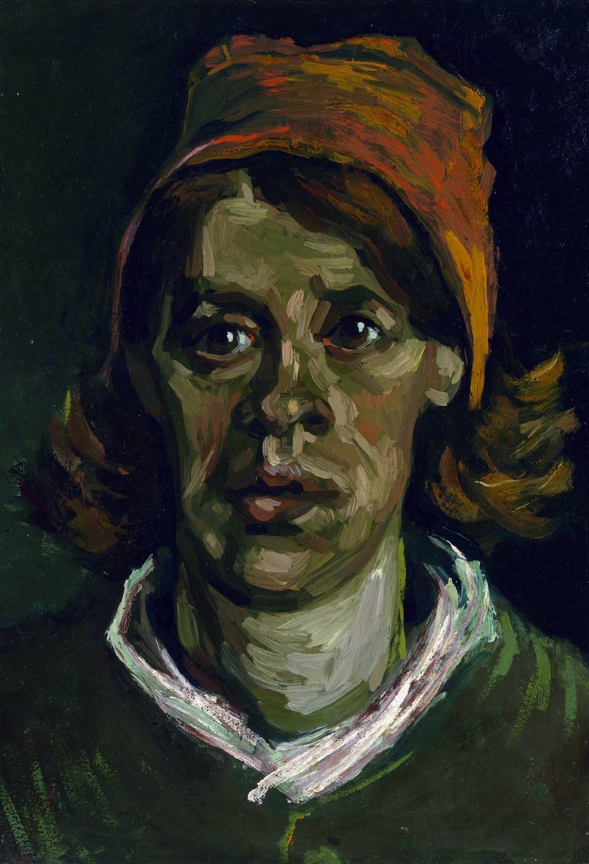 Vincent van Goghin (1853-1890) maalaus ""Punahupullisen talonpoikanaisen muotokuva"" (Punahupullisen talonpoikanaisen pää) tekijältä Vincent van Gogh