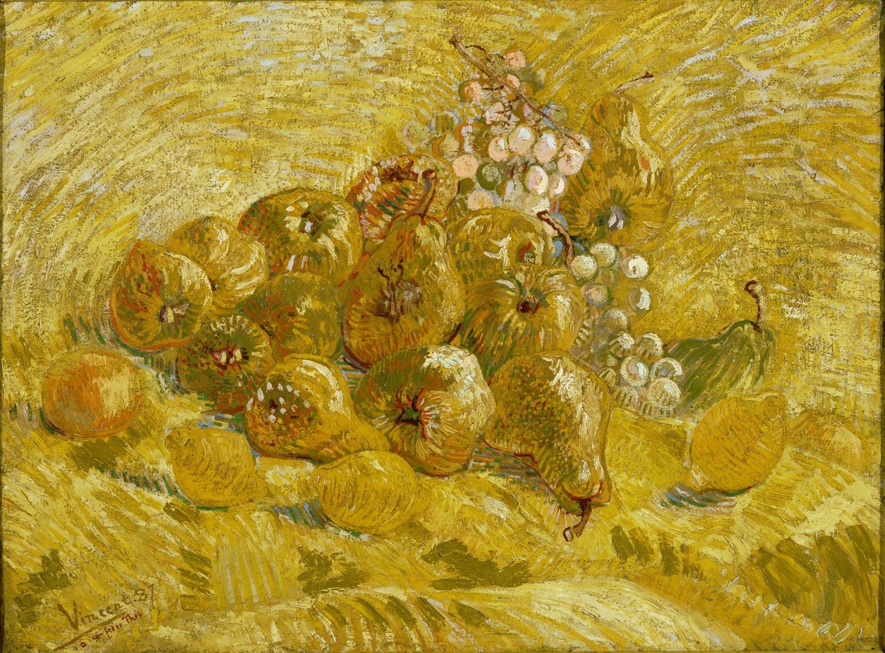 Kvittenit, sitruunat, päärynät ja viinirypäleet tekijältä Vincent van Gogh