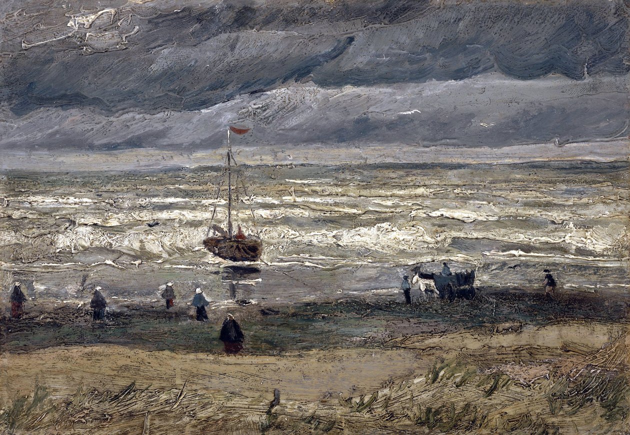 Meri Scheveningenissä par Gogh, Vincent, van (1853-1890). Öljy kankaalle, koko: 34,5x61 tekijältä Vincent van Gogh