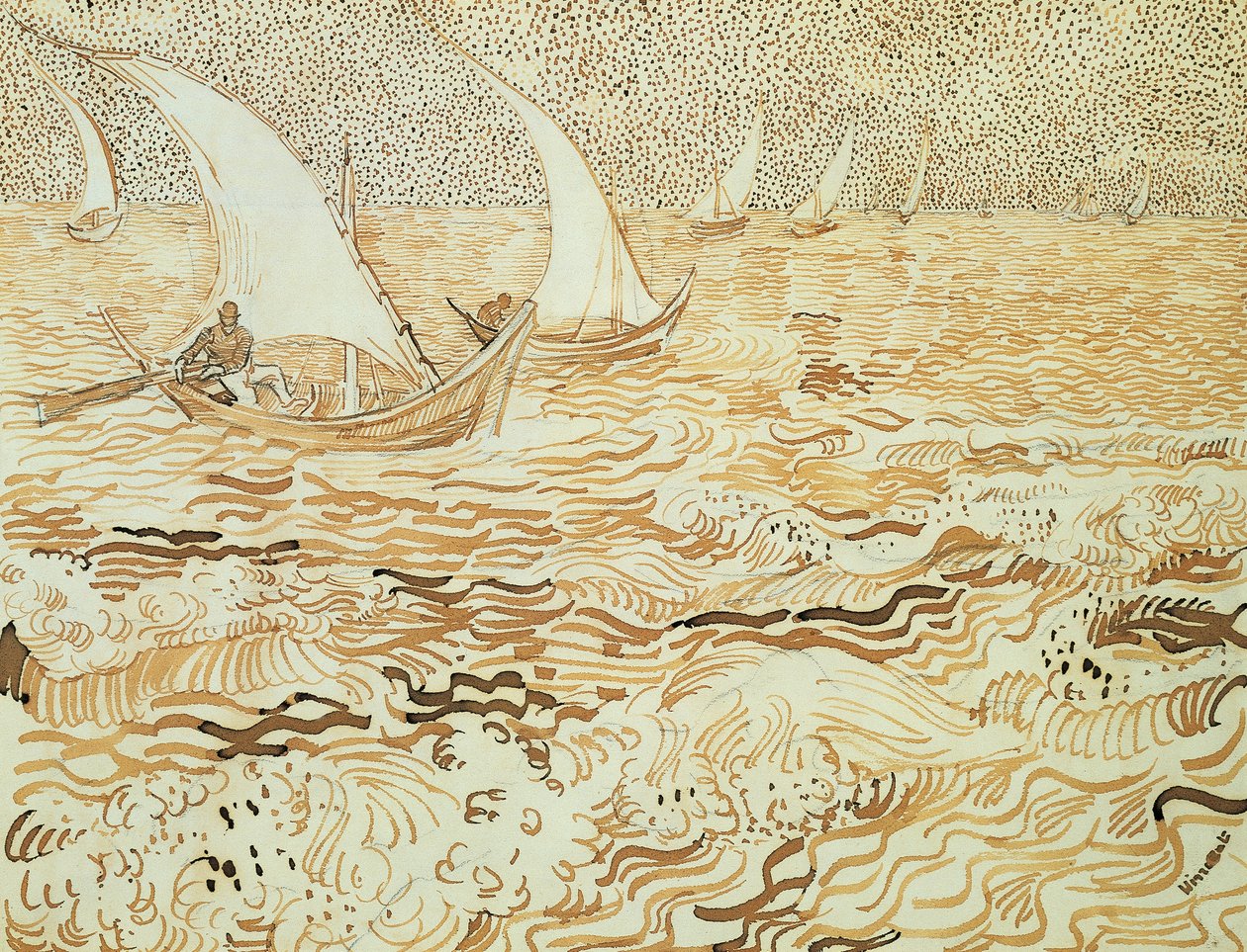 Merimaisema Saintes-Maries-de-la-Merissä tekijältä Vincent van Gogh