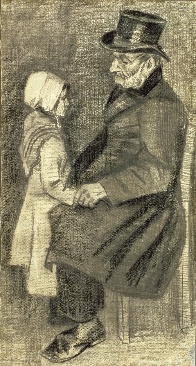 Istuva mies tyttärensä kanssa, 1882 tekijältä Vincent van Gogh