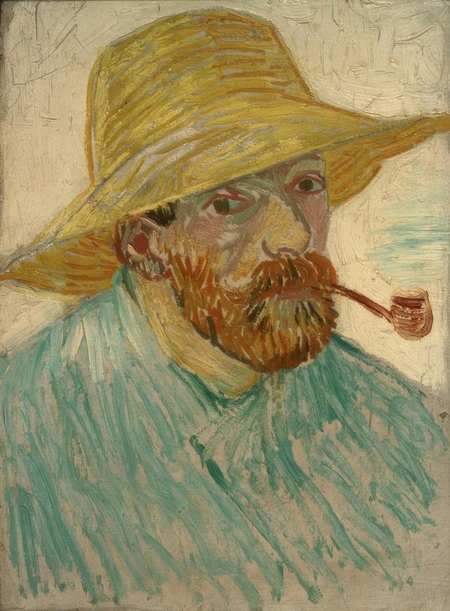 Omakuva olkihatun kanssa tekijältä Vincent van Gogh