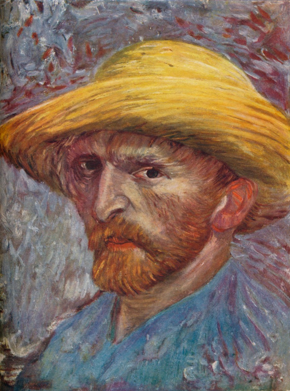 Omakuva olkihatulla, 1887 tekijältä Vincent van Gogh