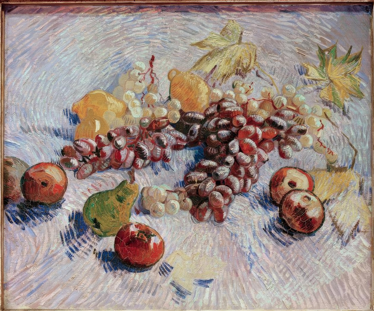 Stilleben mit Trauben, Äpfeln, Zitronen und Birne tekijältä Vincent van Gogh