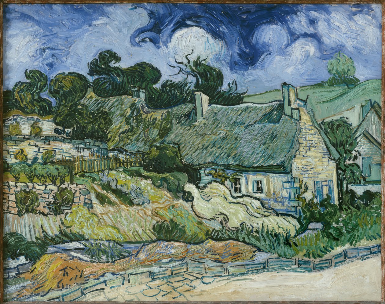 Stroh Gedeckte Häuser Cordevillessä, Auvers Sur-Oisessa tekijältä Vincent van Gogh