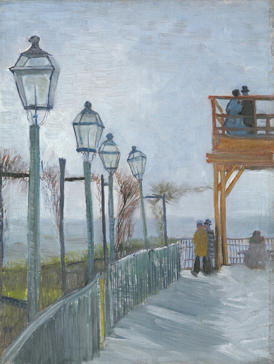 Terassi ja näköalatasanne Moulin de Blute-Finissä, Montmartressa, alkuvuodesta 1887. tekijältä Vincent van Gogh