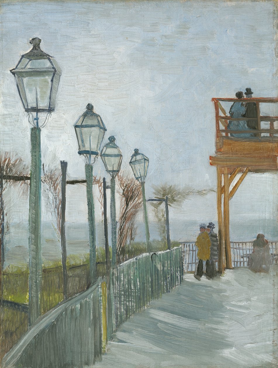 Terassi ja näköalatasanne Moulin de Blute-Finissä, Montmartressa, alkuvuodesta 1887 tekijältä Vincent van Gogh